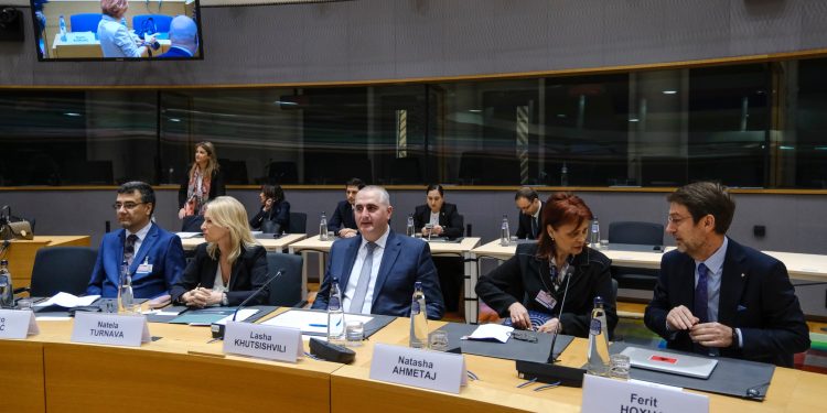 Natia Turnava and Lasha Khutsishvili participate in the economic and financial roundtable dialogue of the EU