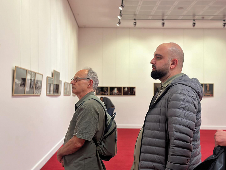 Visitors browsing the Paolo Pellegrin Family Album & Sakartvelo exhibition. Source: FB