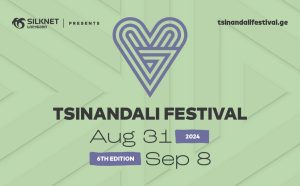 Promotional banner for the 6th edition of the Tsinandali Festival, presented by Silknet. The festival is scheduled to take place from August 31 to September 8, 2024