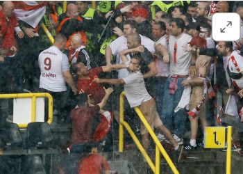 UEFA fines Georgian football federation 30,000 euros and Turkey 25,000 euros for confrontation between fans