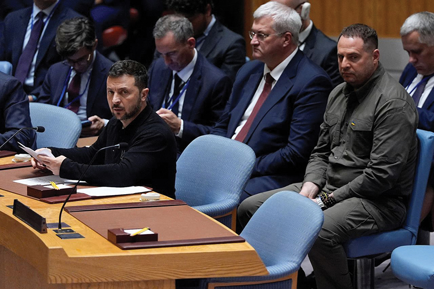 President Zelensky at the UN General Assembly. Source: X