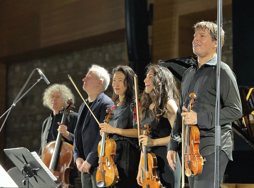 Joshua Bell, Jeremy Denk, Steven Isserlis, Irène Duval, Blythe Teh Engstroem. Photo by the author