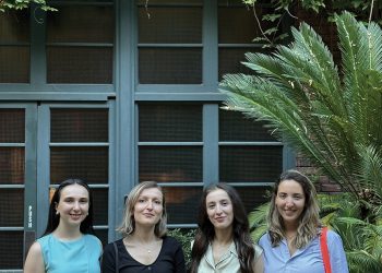 Four co-organizers of the Women Career Mentorship Hub project. Photo from Irina Mamulashvili