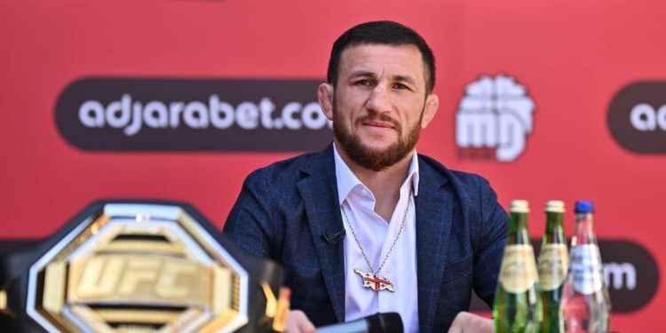 UFC champion Merab Dvalishvili arrives in Tbilisi