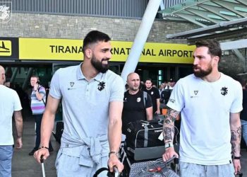 Georgian national football team arrives in Tirana