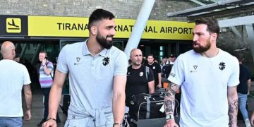 Georgian national football team arrives in Tirana
