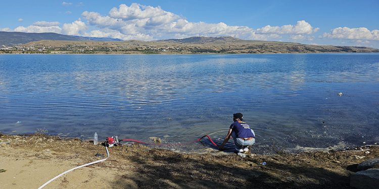 The SkyHydrant water filtration system being tested. Source: ASB