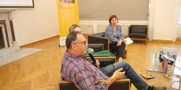 Lasha Bugadze during his book discussion at TIFL. Source: FB