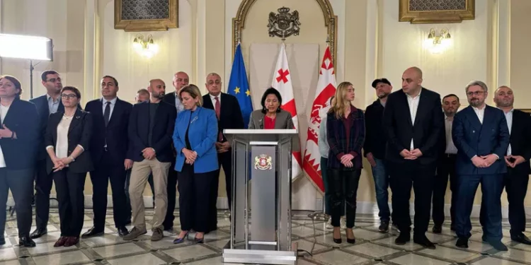 President, opposition parties call on the public to rally on Rustaveli at 7pm