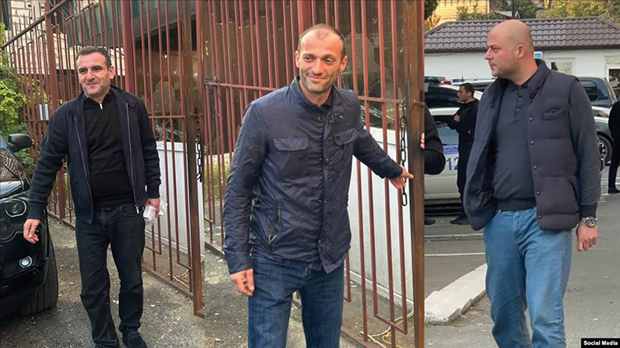 Gari Kokaia, Ramaz Jopua, and Omar Smiri are three of the five Abkhazian activists who were detained on November 11 following protests in Sokhumi. Source: RFE