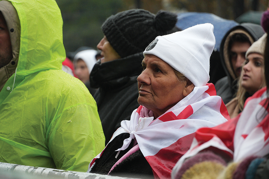 A protester in Tbilisi. Photo by Erekle Poladishvili