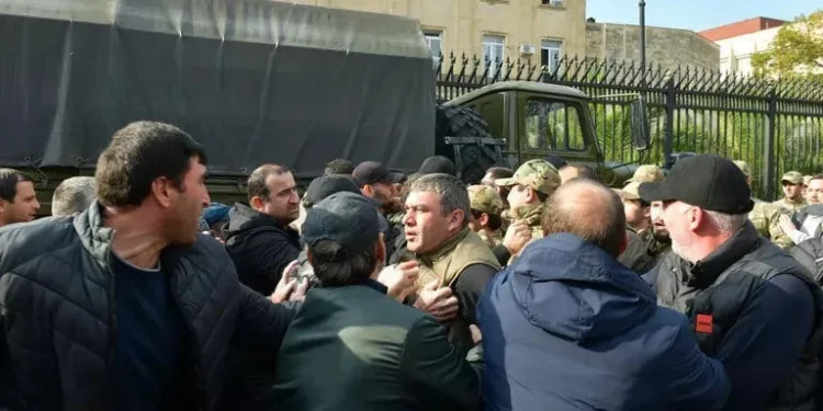 Tear gas used against participants of  protest rally near “Parliament” of Abkhazia