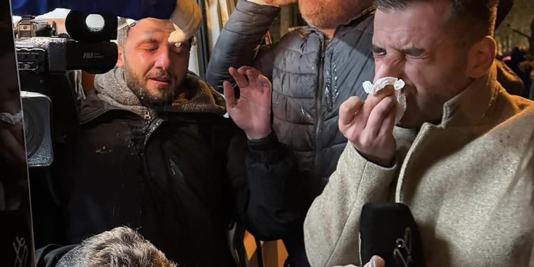 Media representatives injured and detained by riot police
