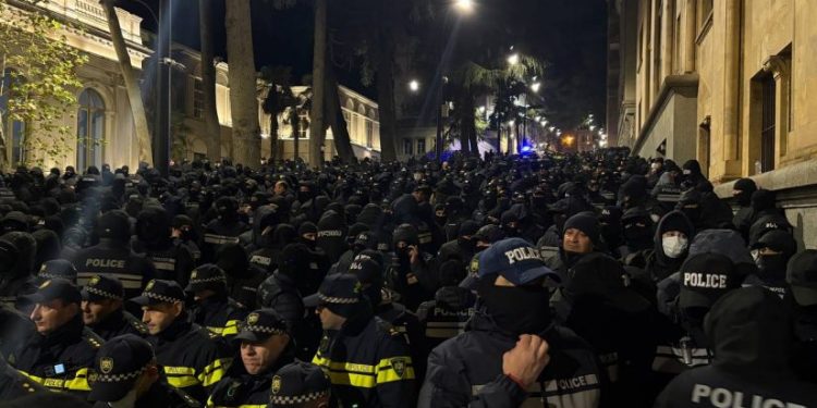 March participants join Rustaveli protest