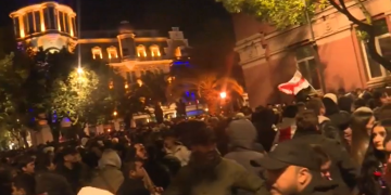 Batumi protest ongoing, riot police on standby
