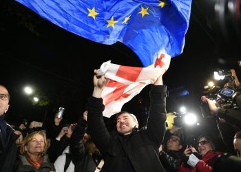 MEPs join the pro-European rally on Rustaveli Avenue