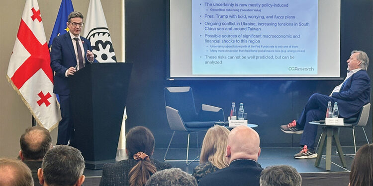 David Vavra and Douglas Laxton, international advisors to the NBG. Source: FB