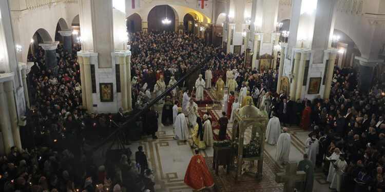 Orthodox Christmas Eve inn Sameba Cathedral. Source: FB