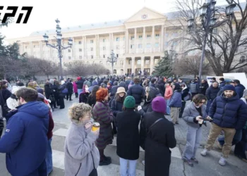 Actors and relatives gather near court to show support to 11 people arrested during protests