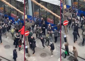 Group of individuals, including Tbilisi City Hall employees, attack striking citizens on Dolidze Street