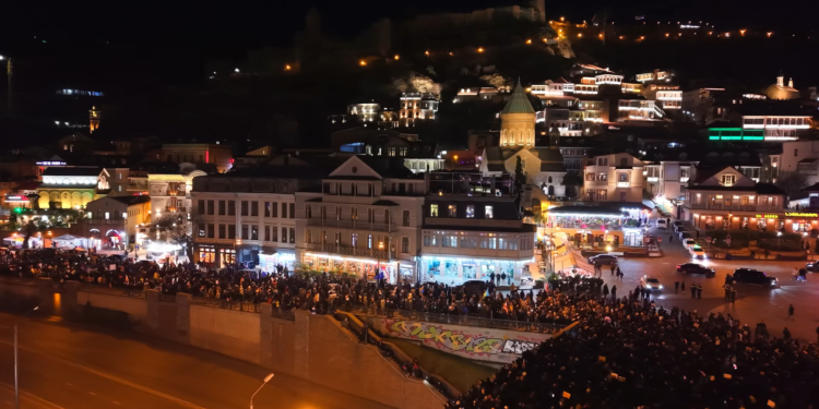 Thousands march in Tbilisi for new elections