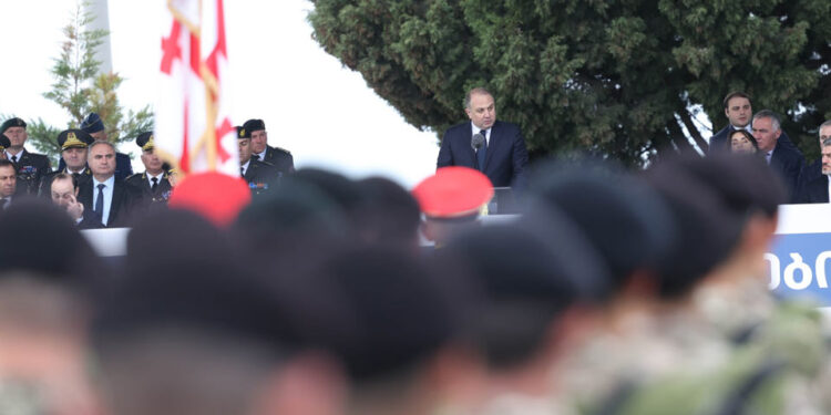 Georgian defense forces celebrate 34th anniversary