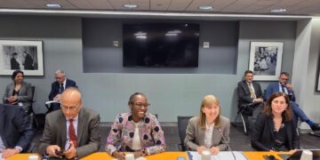 World Bank VP Antonella Bassani (second from left) during the meeting with Georgian Finance Minister Lasha Khutsishvili and other officials. Photo: The Ministry of Finance.