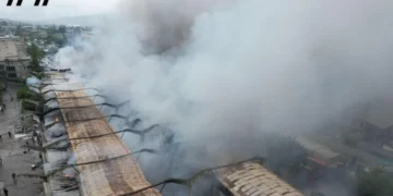 Fire burns down part of railway station market