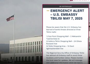 US Embassy warns citizens of bomb threats at three Tbilisi malls