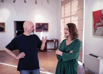 Artist Merab Kopaleishvili with Mzia Chikhradze