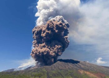 Mount Etna, Europe’s largest active volcano, erupts with towering plumes of ash