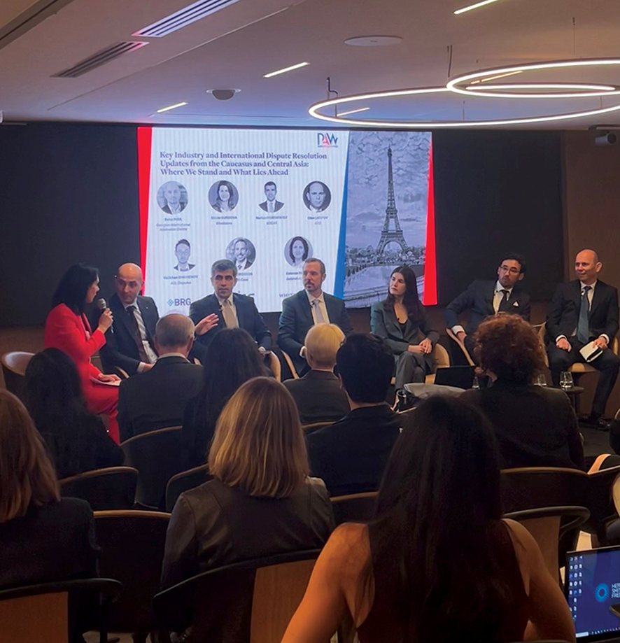 The Georgian International Arbitration Center organized a panel discussion on Key Industries and Dispute Resolution in the Caucasus and Central Asia, as part of the 2025 Paris Arbitration Week. Source: giac