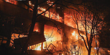 In the aftermath of Russia’s deadly drone strike on Kharkiv. Source: Suspilne Kharkiv