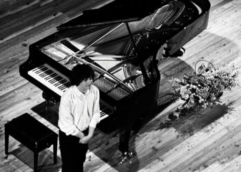 Tsotne Zedginidze, a 15-yearold Georgian composer-performer. Photo by the author