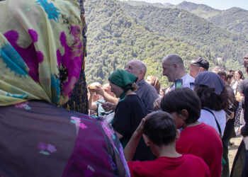 Ancient gold icon of Christ. Photo by the author