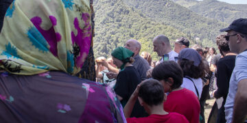 Ancient gold icon of Christ. Photo by the author