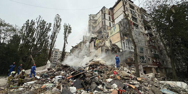 Residential house destroyed by a Russian missile attack in Kyiv. Source: Ukrainian FM's X account