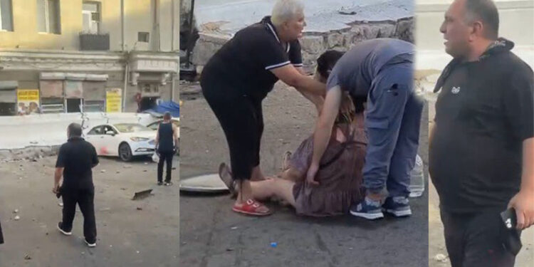 Unconfirmed reports of casualties after cornice collapse near Tbilisi’s Station Square