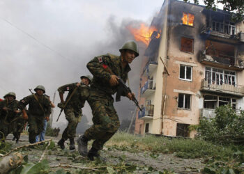Georgian soldiers during the August 2008 War. Author unknown. Source: atlanticcouncil