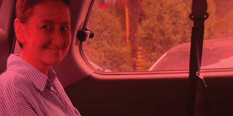 A video still of Mzia Amaglobeli on her way to court on Wednesday. Source: PUBLIKA