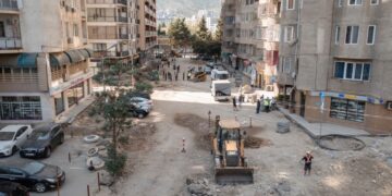 Rehabilitation works underway on Merab Aleksidze Street and surrounding areas