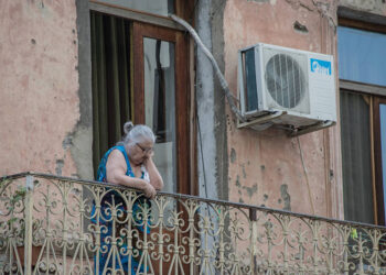 A pensioner in Tbilisi. Source JamNews