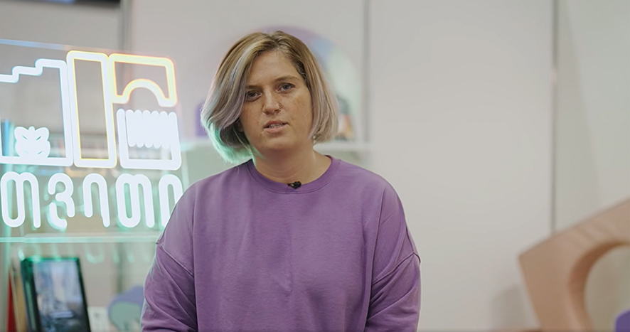 Nino Chitadze, founder of Tviti children's developmental toys.