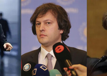 Left to Right: US Senator Jim Risch, PM Kobakhidze, US SenatorJeanne Shaheen. Source: AP