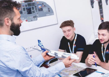 A Blue Sky trainer with two students. Source: IG