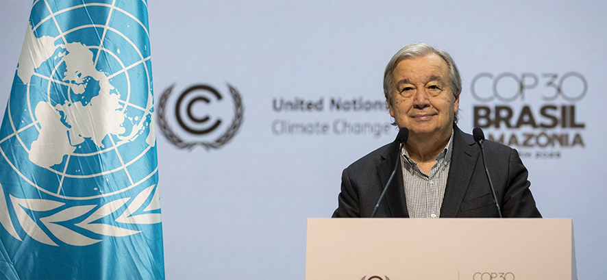 Antonio Guterres at Cop30. Source: unfccc