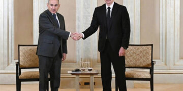 PM of Armenia and President of Azerbaijan after signing off on the peace deal. Source: tasnimnews