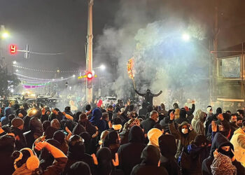 A protest in Iran. Source: Persian social media/euronews