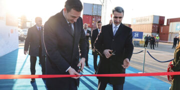 Senior executives of both national rail operators see off the train from Poti. Source: FB