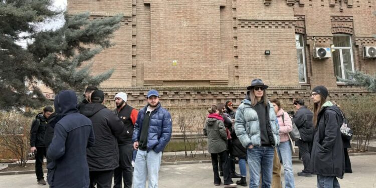 Ilia State University students and staff protest admission restrictions